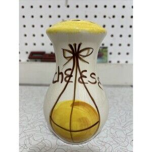 Vintage Mid Century Ceramic Cheese Shaker Italian Parmesan 3-Hole w Cork Stopper